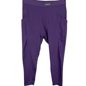 Savage x Fenty Plus Size Curve Alert Leggings Dark Purple High Waist Ankle
